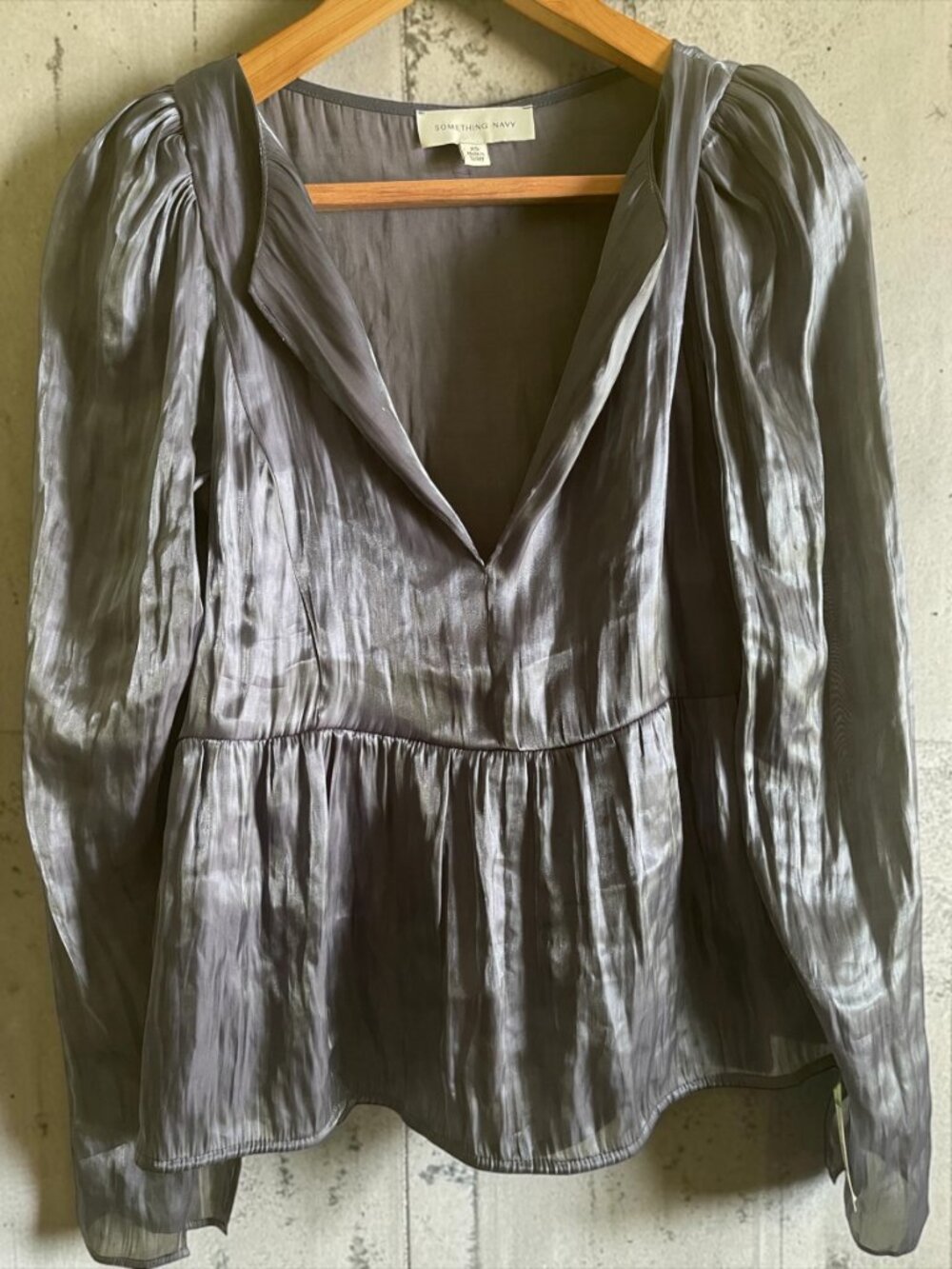 Something Navy Kora Iridescent Blouse in Navy Blue - XS